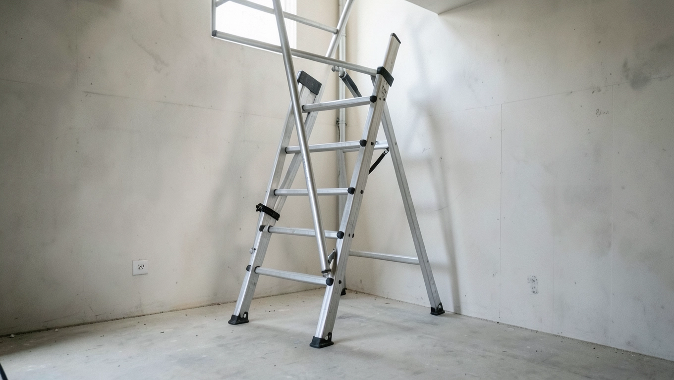 Bezpieczna praca na drabinie w remoncie klatki