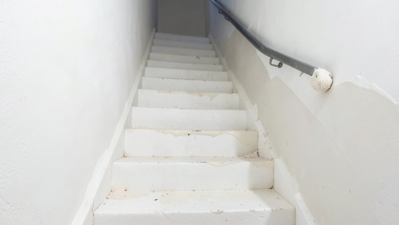 Gładź na styropian w klatce schodowej - wałek czy paca?