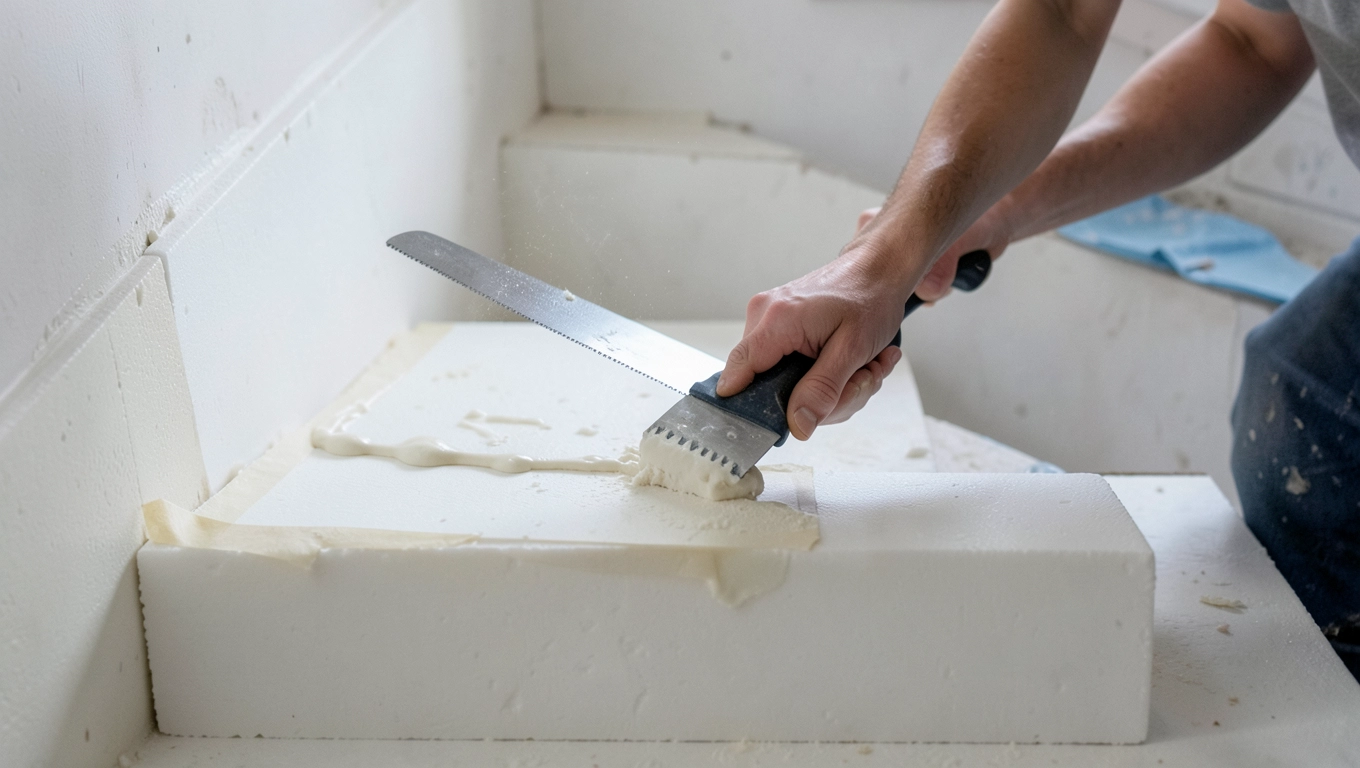 Klejenie styropianu w klatce schodowej krok po kroku